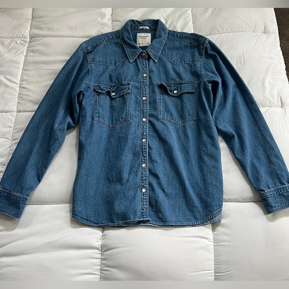 Abercrombie and Fitch Boyfriend fit button denim shirt